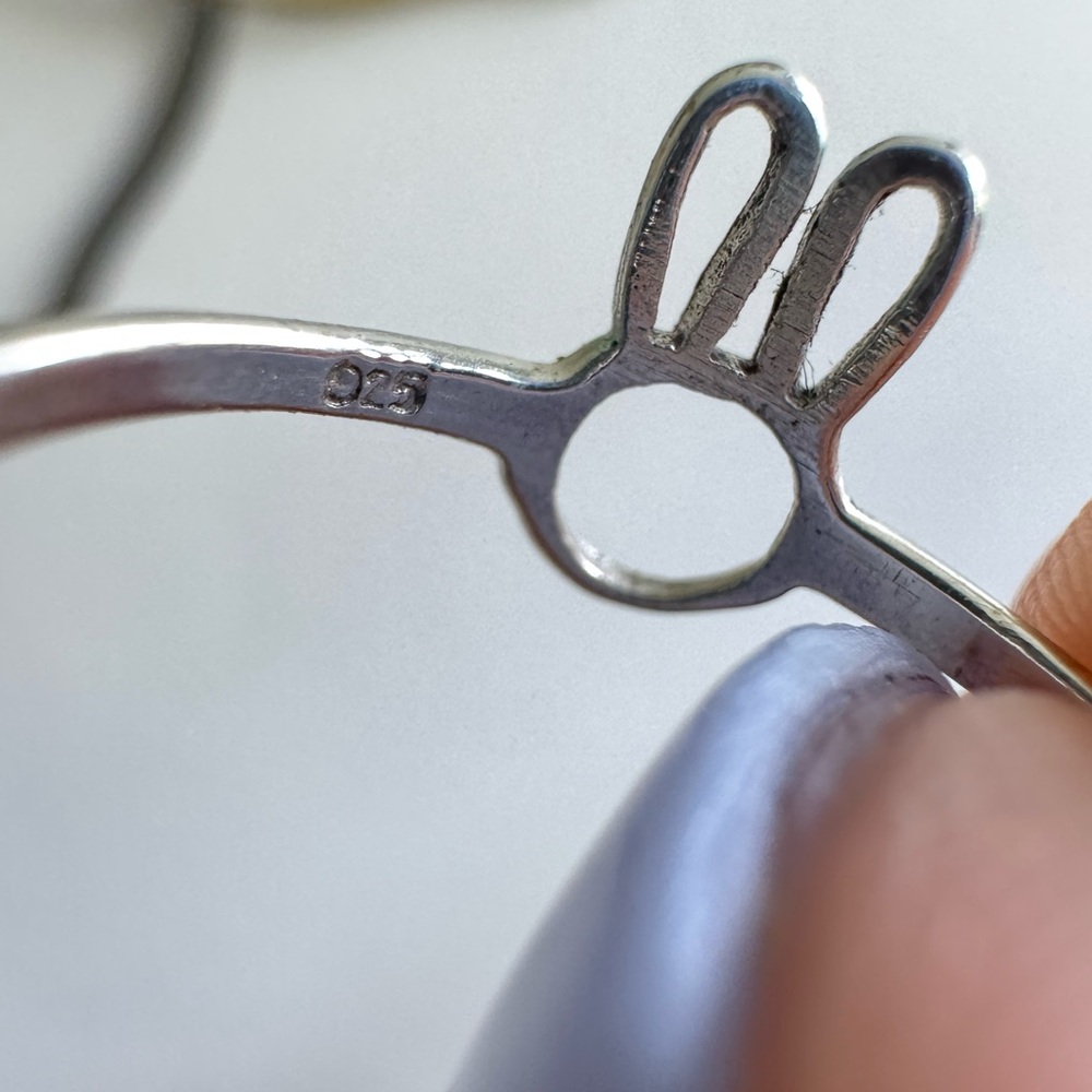 925 Sterling Silver Rabbit Ring - Picture 7 of 8